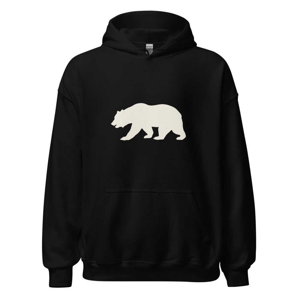 California Bear Pullover Hoodie, Women's, front, black with cream print