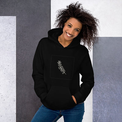 Eucalyptus Sprig Pullover Hoodie, Women's, on a model