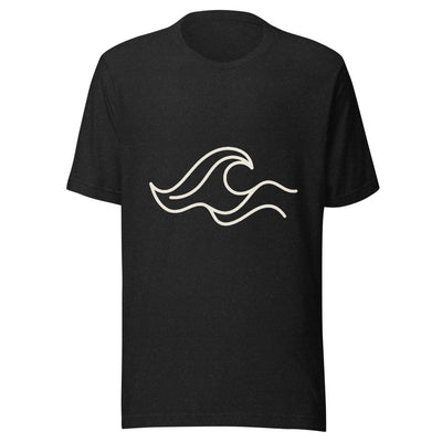 One-Line Wave California Graphic T-Shirt, Men's, front, black with cream print