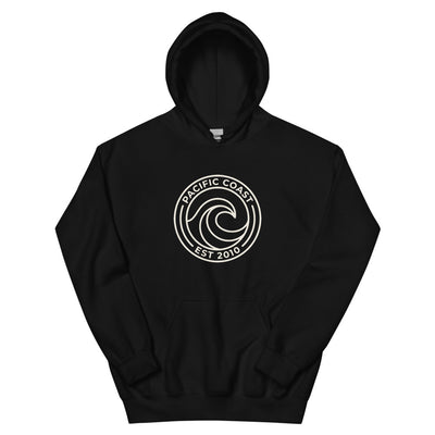 Pacific Coast Wave Badge Pullover Hoodie, Women's, flat lay