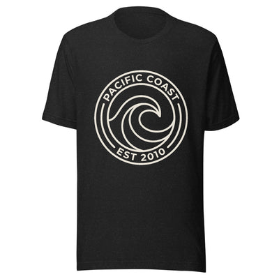 Pacific Coast Wave Badge Graphic T-Shirt, Men's, front, black with cream print