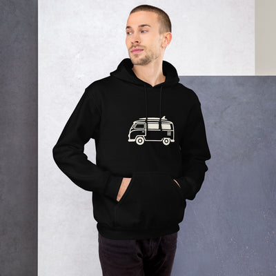 VW Bus Line Art Pullover Hoodie, Women's, on a model