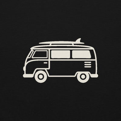 VW Bus Line Art Pullover Hoodie, Women's, print close-up