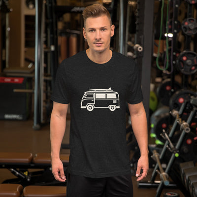 VW Bus Line Art Graphic T-Shirt, Men's, on a model