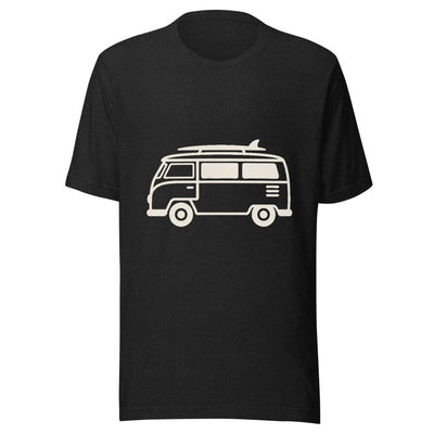 VW Bus Line Art Graphic T-Shirt, Women's, front, black with cream print