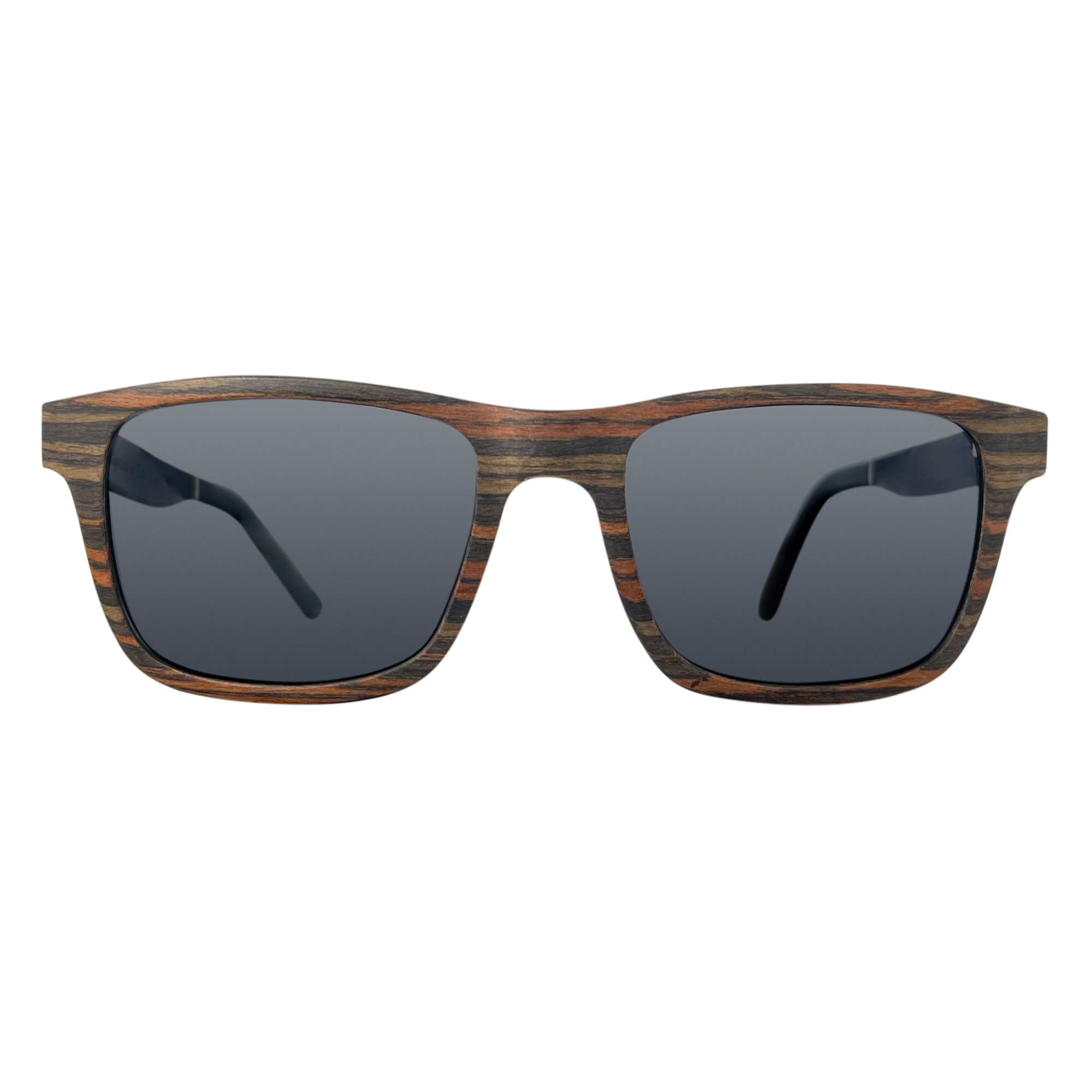 Cali Life Co. Lake Arrowhead polarized UV400 black oak and walnut wood frame sunglasses - California Mountain Series
