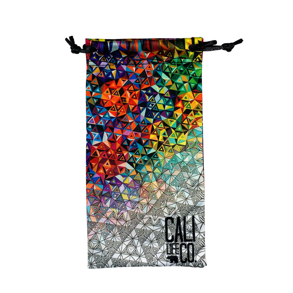 Geometric style limited edition microfiber sunglasses pouch by Cali Life Co