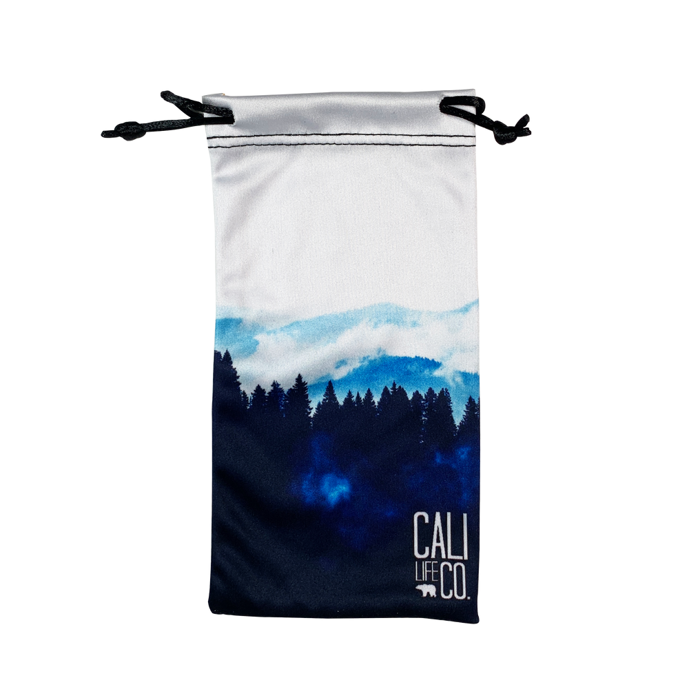Mountain blue limited edition microfiber sunglasses pouch by Cali Life Co